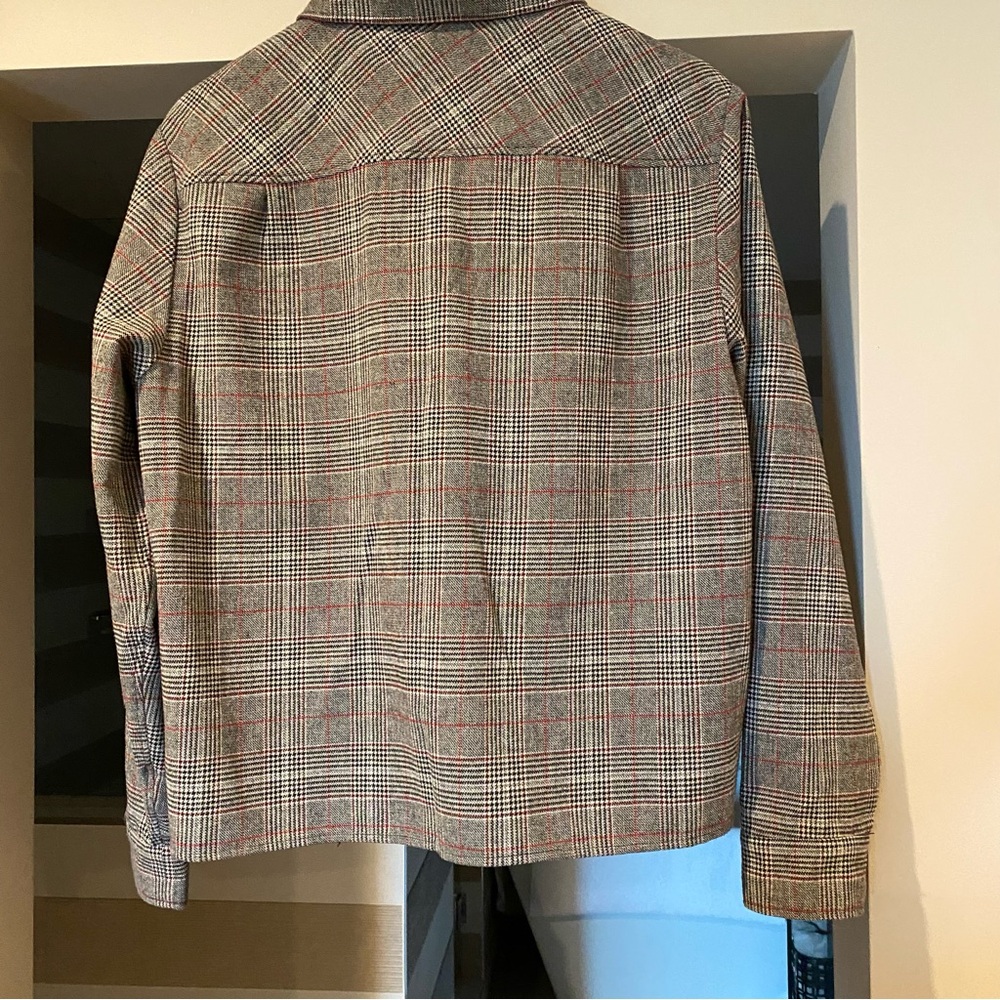 Men’s Glen Plaid square bottom jacket with one pocket on right side - Picture 2 of 7